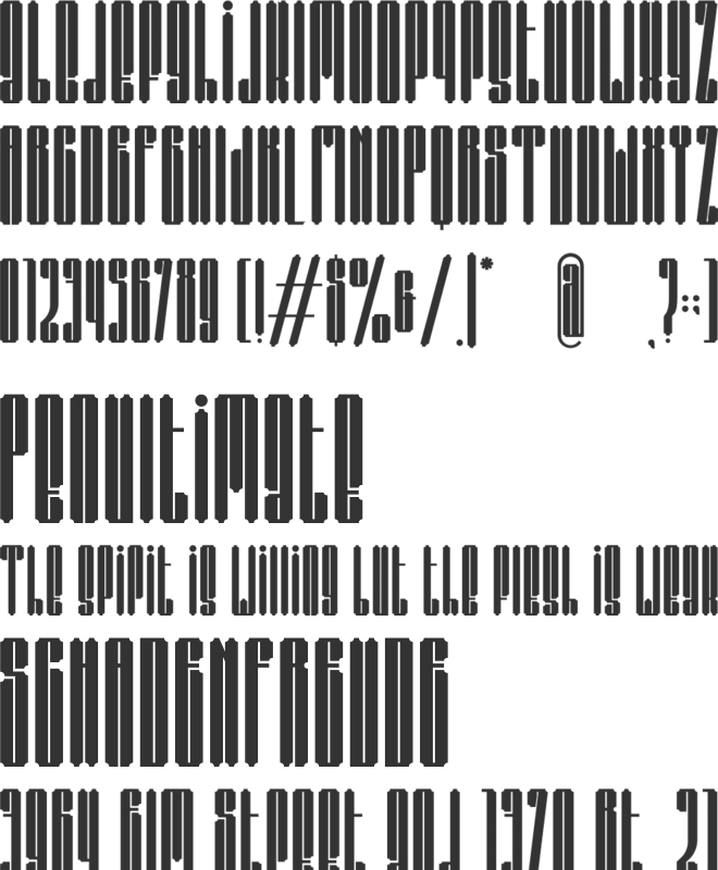 Slimetra font preview