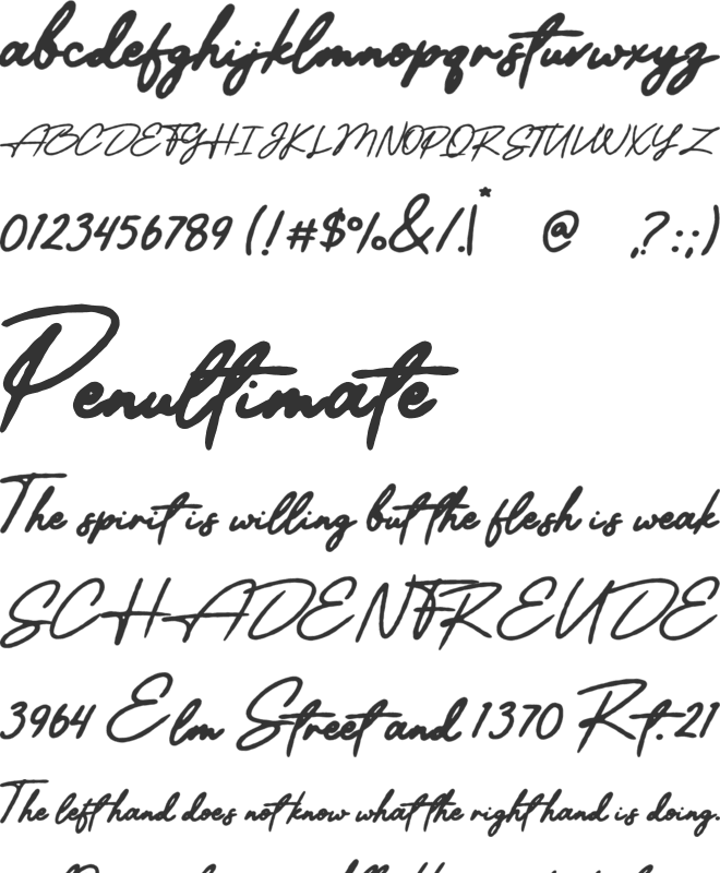 Signprint font preview