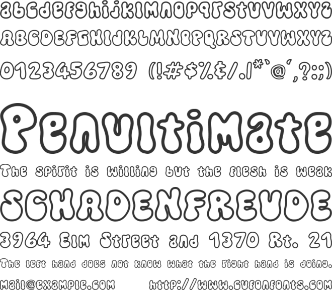 Meltipop Outline font preview