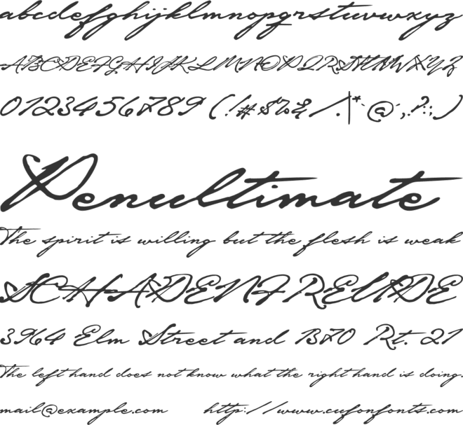 Sophistico font preview