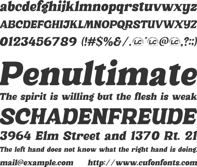 Andalima font preview