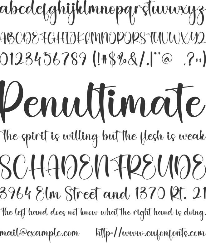 Aunty font preview