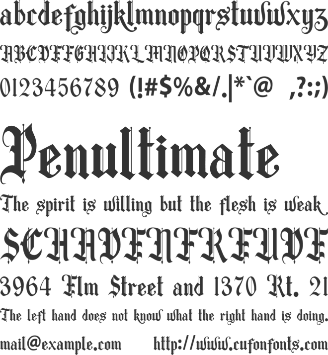 Death Hole font preview