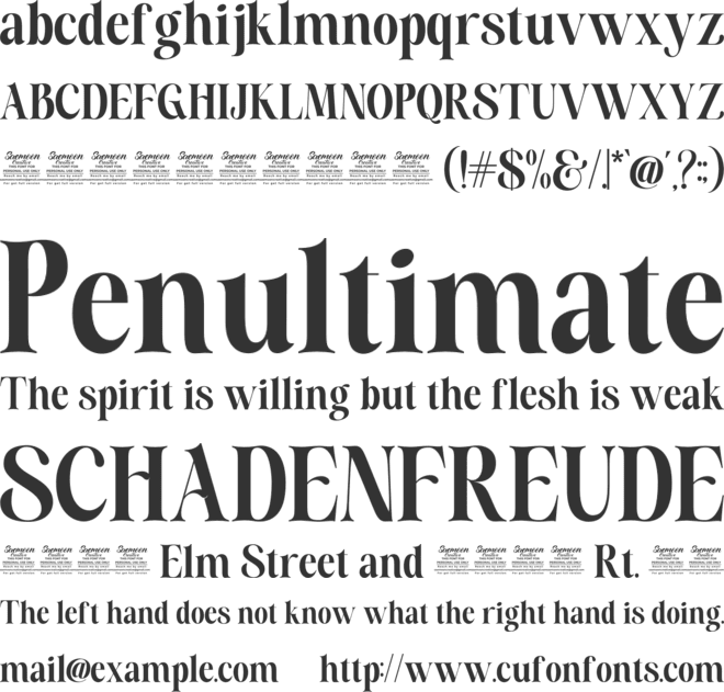 Aveline Eleganza font preview