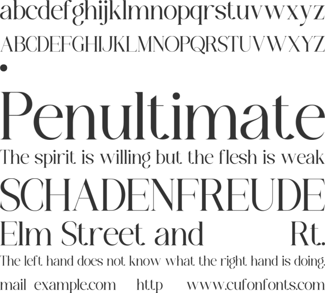 AVELORA font preview