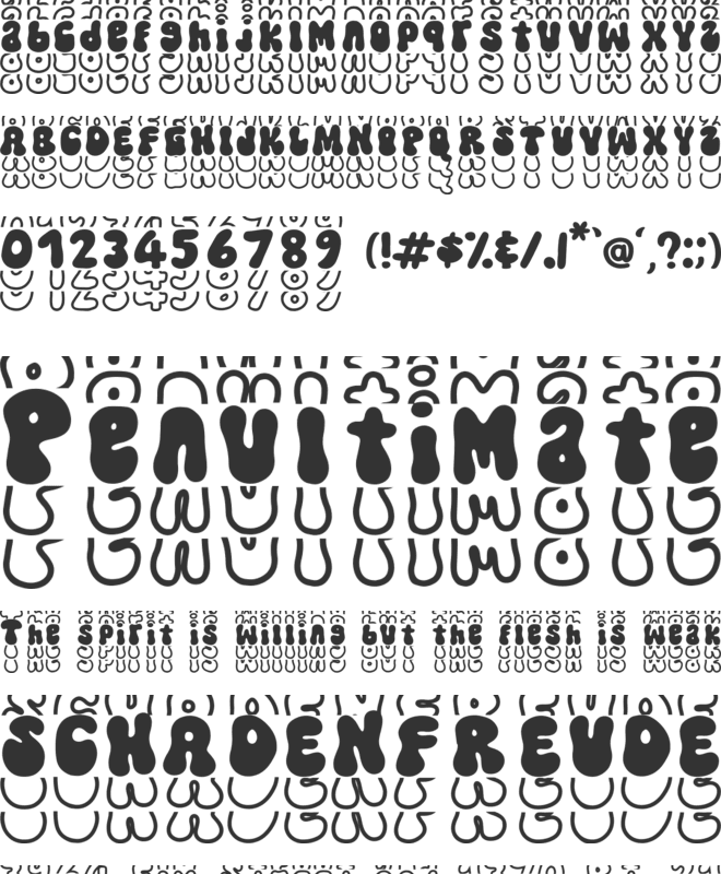 Meltipop Stacked font preview