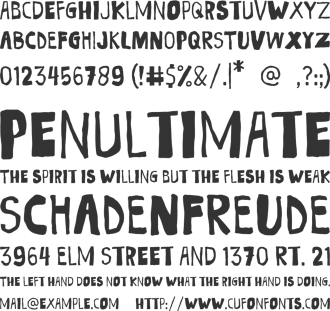 Ugly Notes font preview