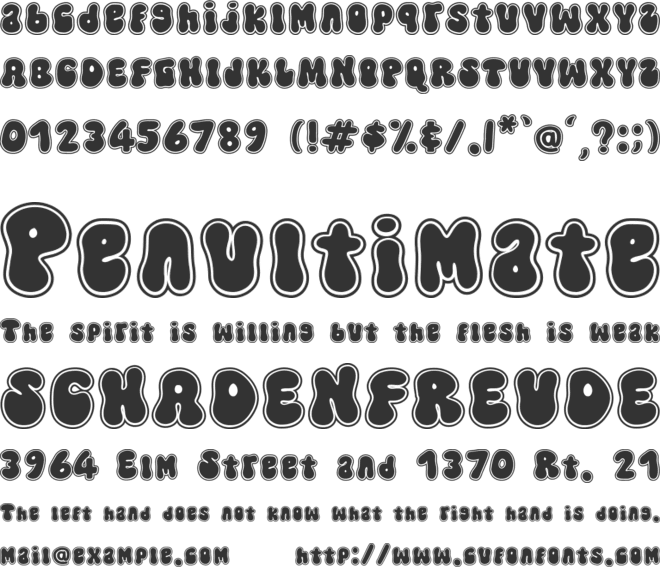 Meltipop Varsity font preview