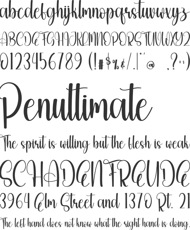 Bright Perfecly font preview