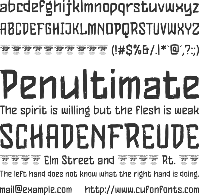 Wildfront font preview
