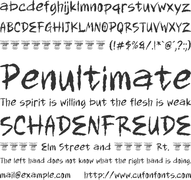 Ghoul Creepy font preview