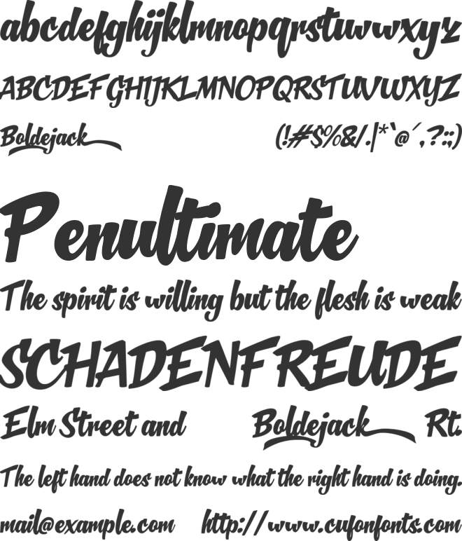 Boldejack font preview