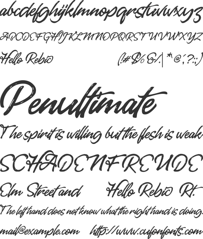 Hello Rebic font preview