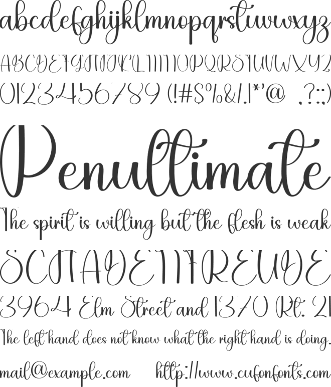 Artistic Script font preview