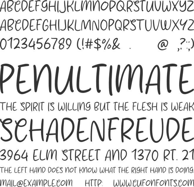 Sweety Bakery font preview