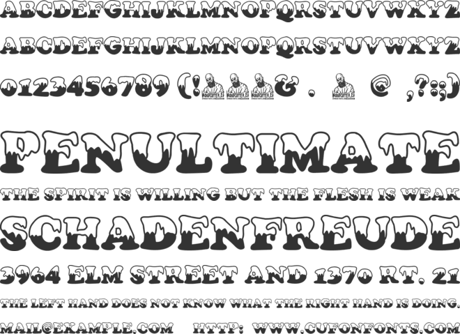 Lluvia Blanca font preview