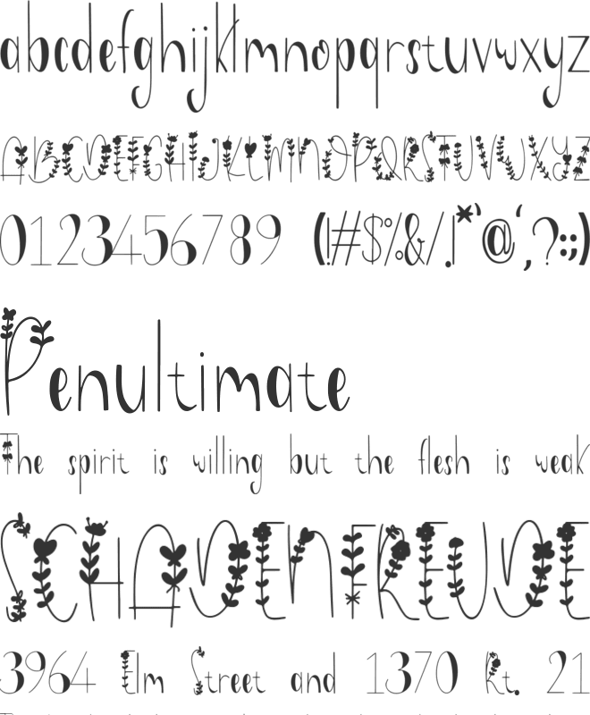 Willowette font preview