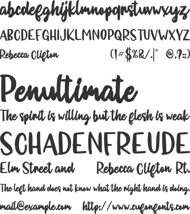 Rebecca Clifton font preview