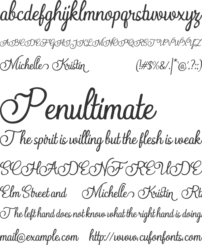 Michelle Kristin font preview