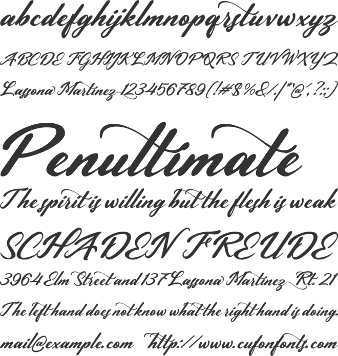 Lassona Martinez font preview