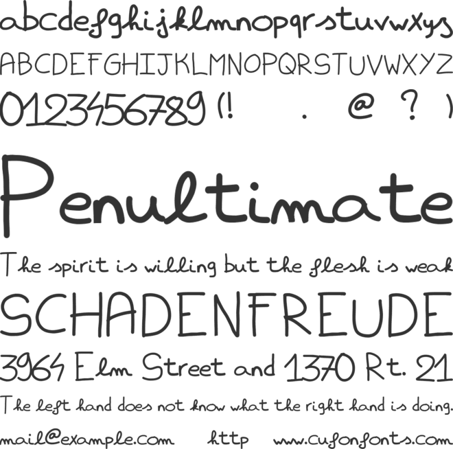 learlexhand font preview