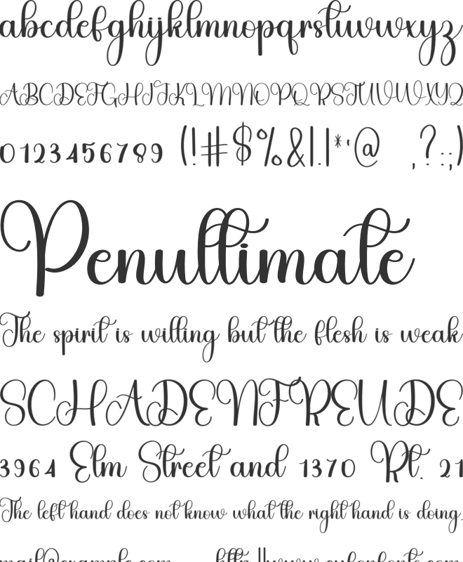Valentine Festival font preview
