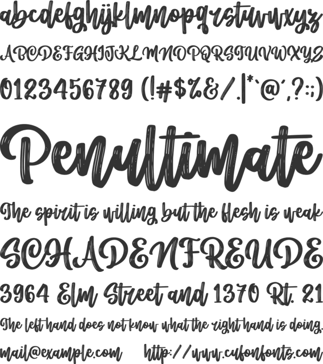 Autumn Night font preview