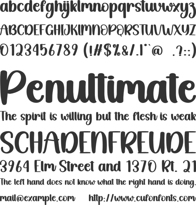 Chocolate Valentine font preview