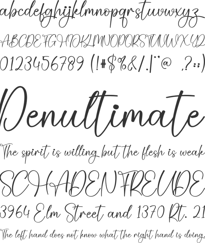 Babyish font preview