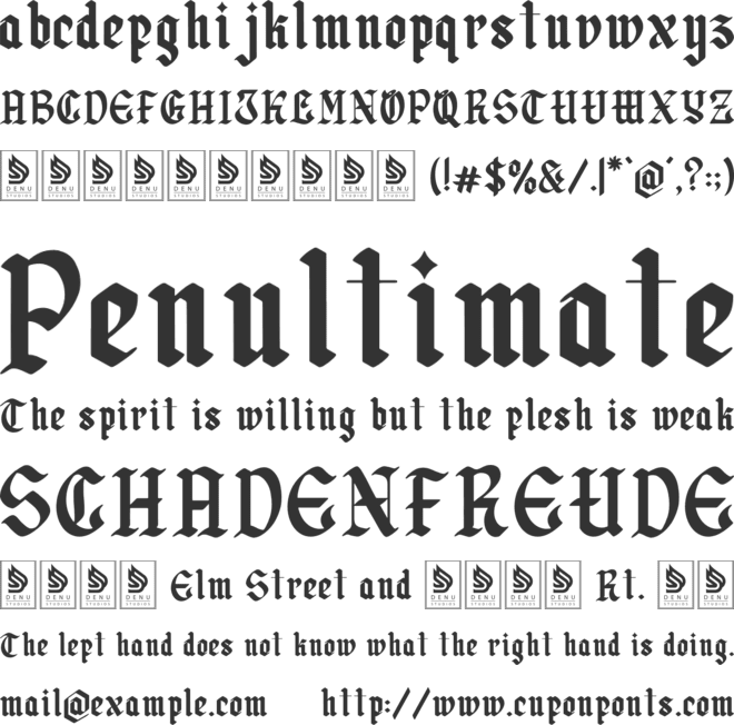 Qindret font preview
