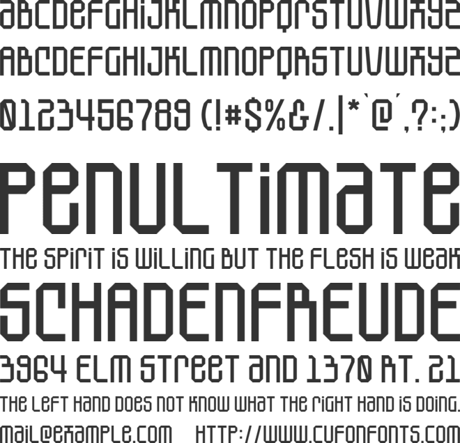 SkyBoxed font preview