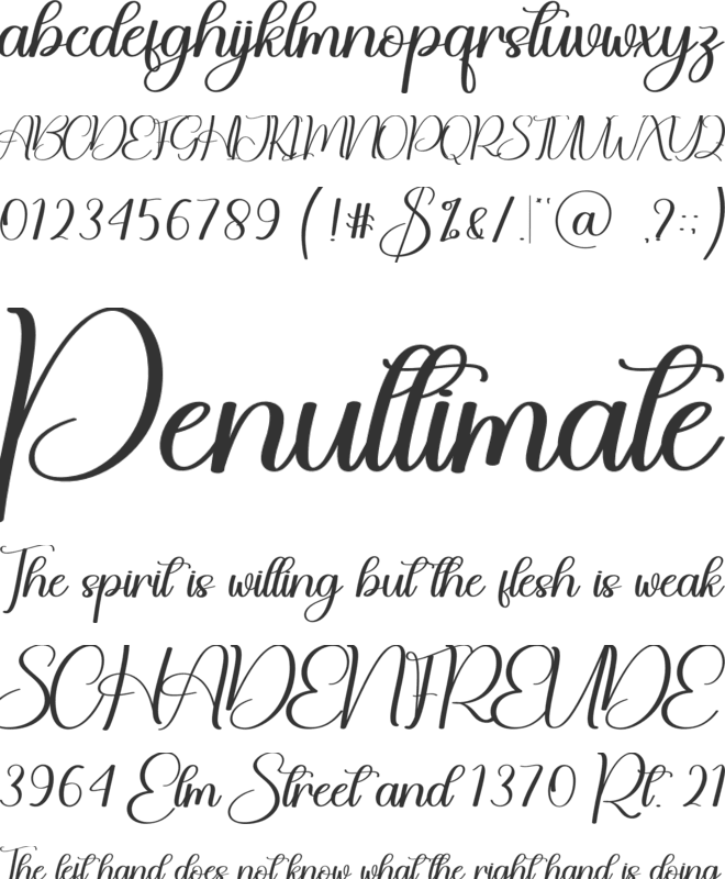 Garage font preview