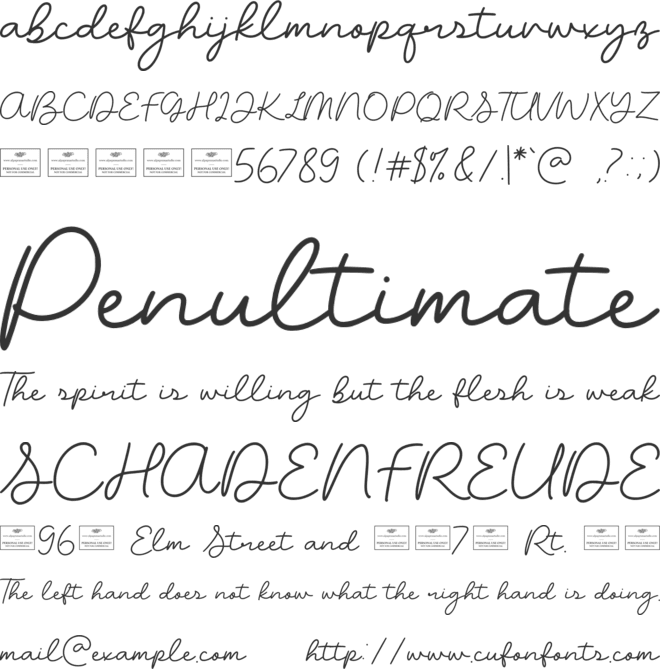 Blush Free font preview