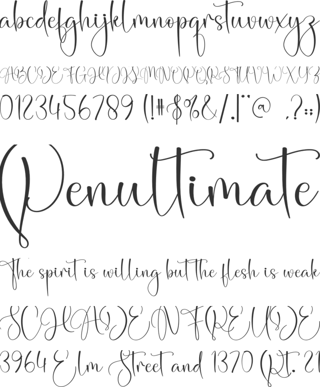 Ananta Signature font preview