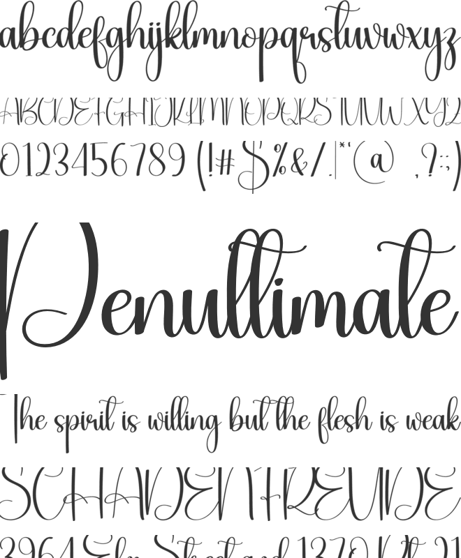 Romantic font preview