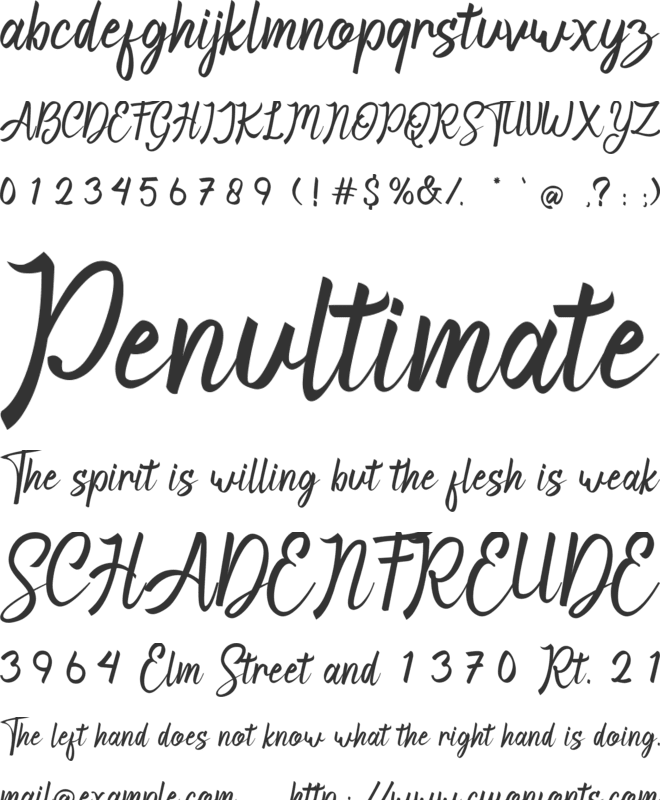 Kavendra font preview