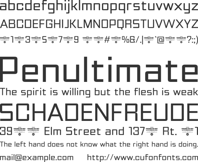 Synixon font preview