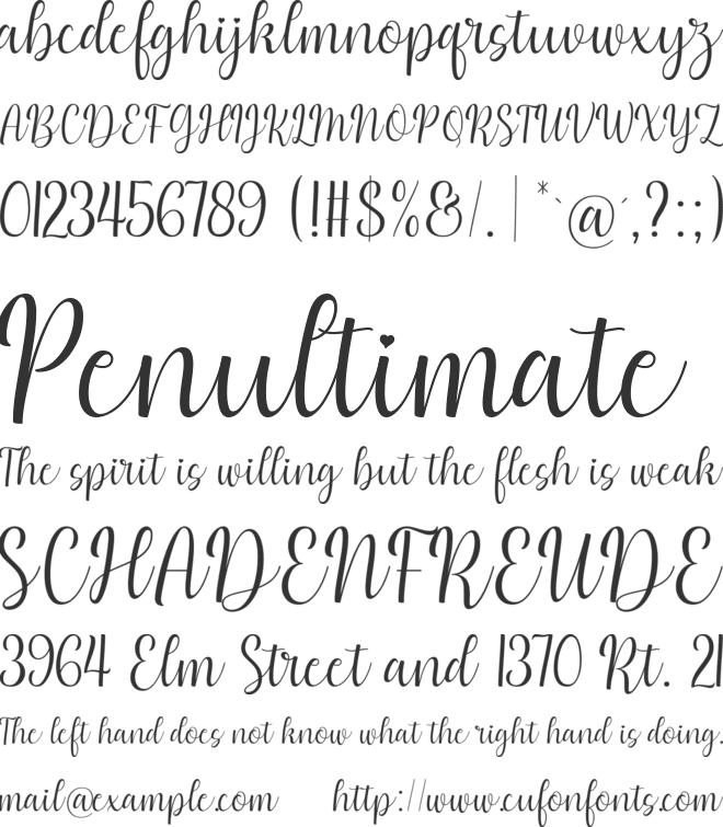 Crysthel font preview