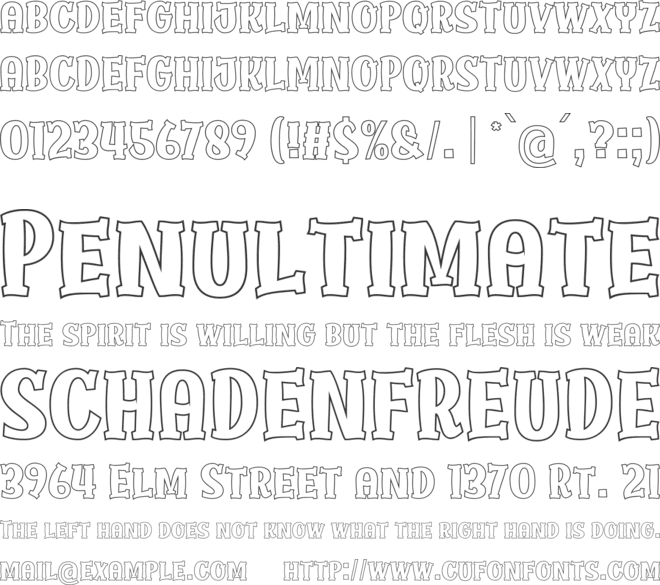 Super Baby Outline font preview