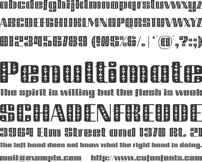 Gupa Carved font preview