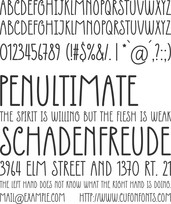 Townies font preview