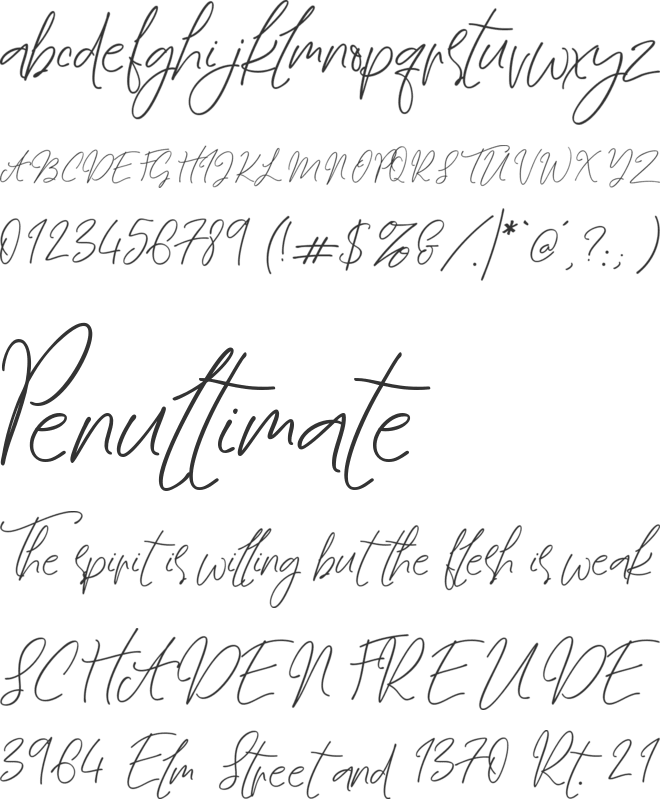 Luminous Gardenia font preview