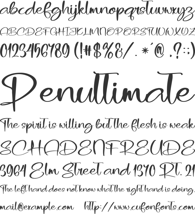 Glader Master font preview