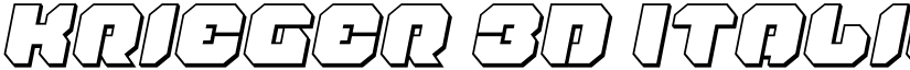 Krieger 3D Italic font