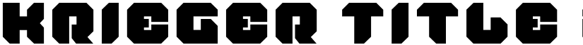Krieger Title font