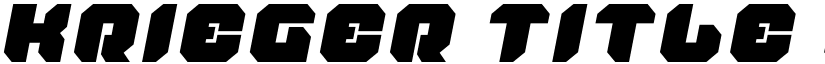 Krieger Title Italic font