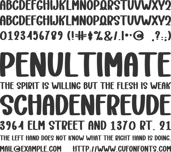 February Holiday font preview