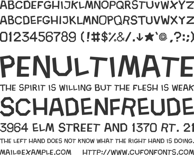 Raybees font preview