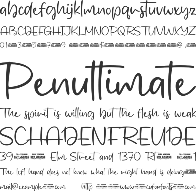 Authentic Glorian font preview
