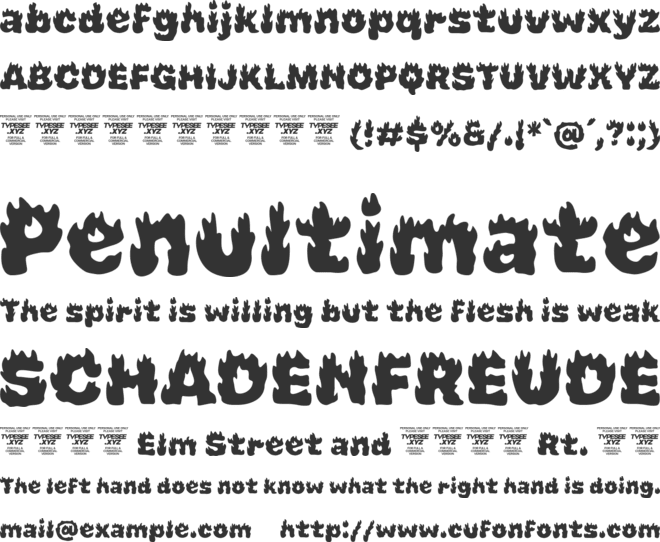 Inferno Bloom font preview